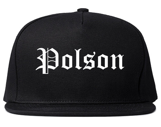 Polson Montana MT Old English Mens Snapback Hat Black
