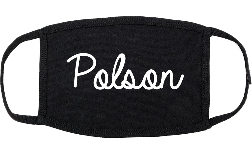 Polson Montana MT Script Cotton Face Mask Black