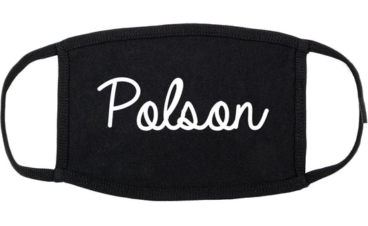 Polson Montana MT Script Cotton Face Mask Black