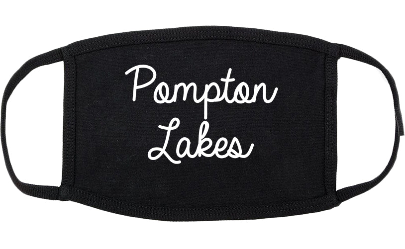 Pompton Lakes New Jersey NJ Script Cotton Face Mask Black