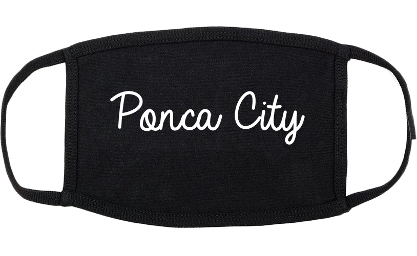 Ponca City Oklahoma OK Script Cotton Face Mask Black