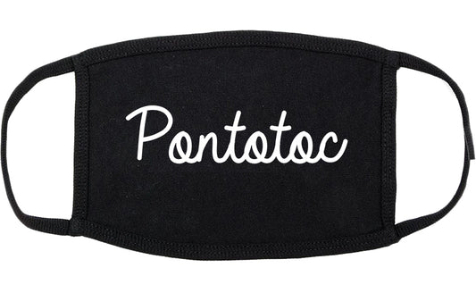 Pontotoc Mississippi MS Script Cotton Face Mask Black