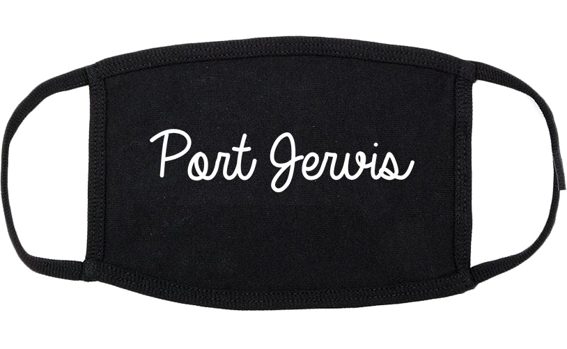 Port Jervis New York NY Script Cotton Face Mask Black