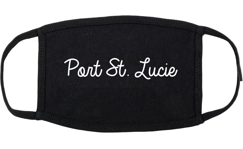 Port St. Lucie Florida FL Script Cotton Face Mask Black