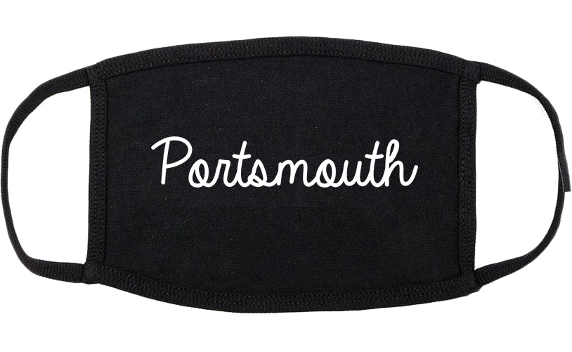 Portsmouth Virginia VA Script Cotton Face Mask Black