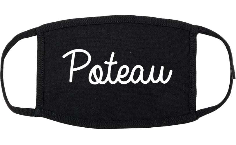 Poteau Oklahoma OK Script Cotton Face Mask Black
