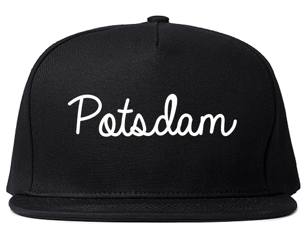 Potsdam New York NY Script Mens Snapback Hat Black
