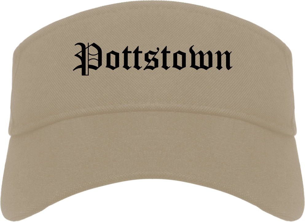Pottstown Pennsylvania PA Old English Mens Visor Cap Hat Khaki
