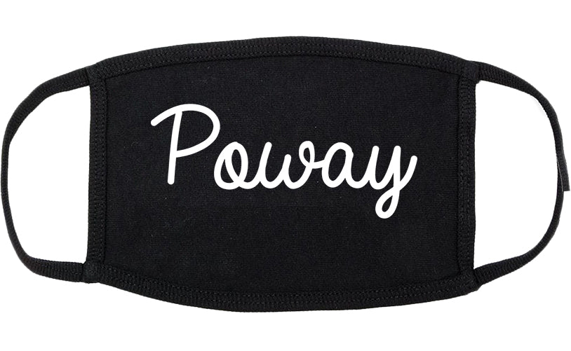 Poway California CA Script Cotton Face Mask Black