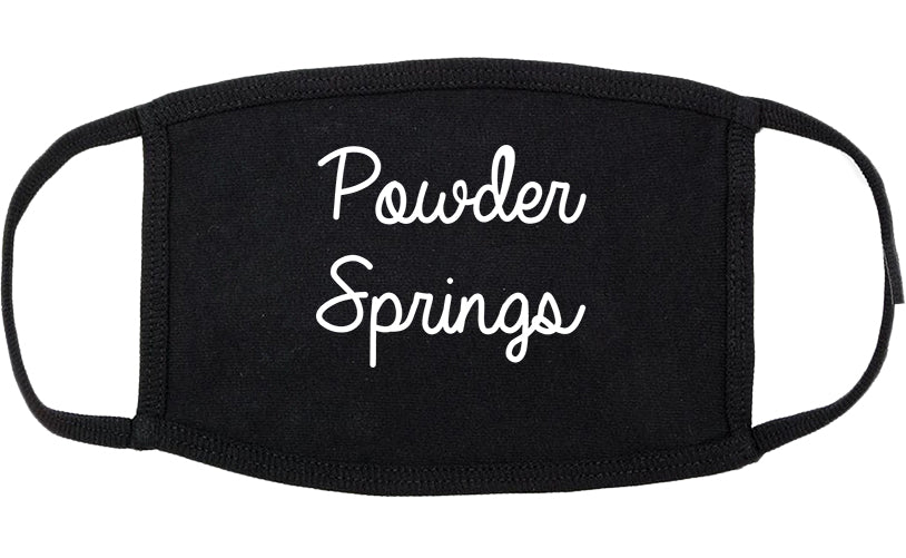 Powder Springs Georgia GA Script Cotton Face Mask Black