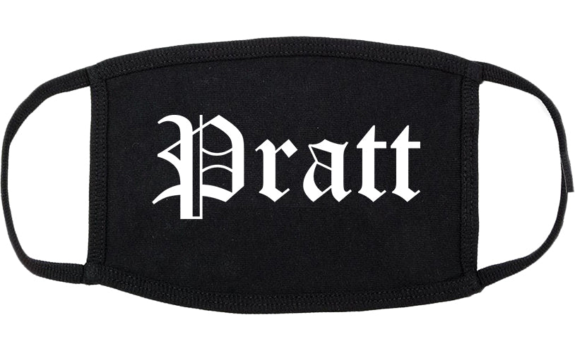 Pratt Kansas KS Old English Cotton Face Mask Black