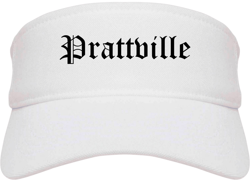 Prattville Alabama AL Old English Mens Visor Cap Hat White