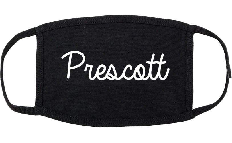 Prescott Arkansas AR Script Cotton Face Mask Black