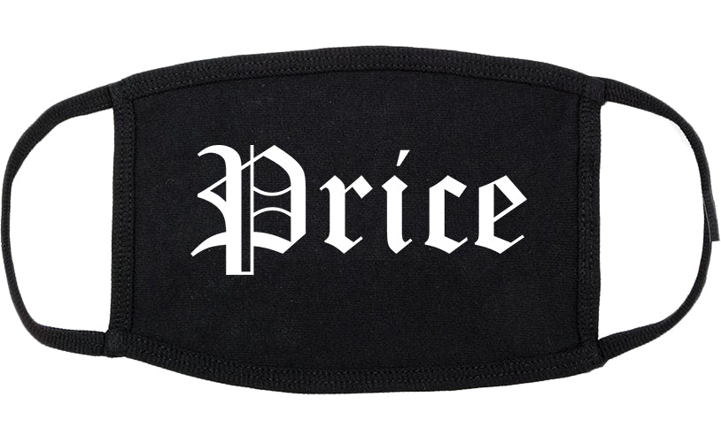 Price Utah UT Old English Cotton Face Mask Black