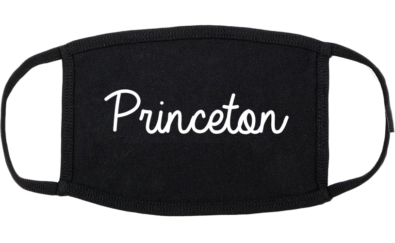 Princeton West Virginia WV Script Cotton Face Mask Black