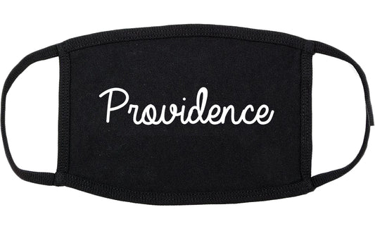 Providence Rhode Island RI Script Cotton Face Mask Black