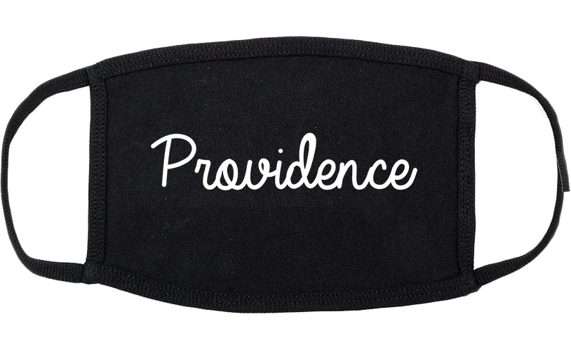 Providence Utah UT Script Cotton Face Mask Black