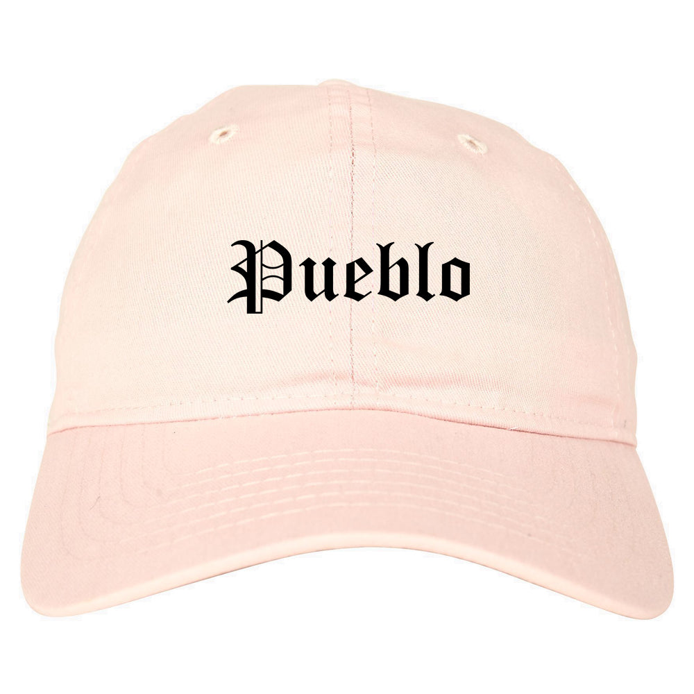 Pueblo Colorado CO Old English Mens Dad Hat Baseball Cap Pink