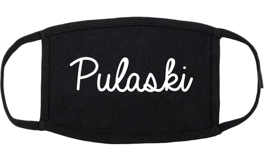 Pulaski Tennessee TN Script Cotton Face Mask Black