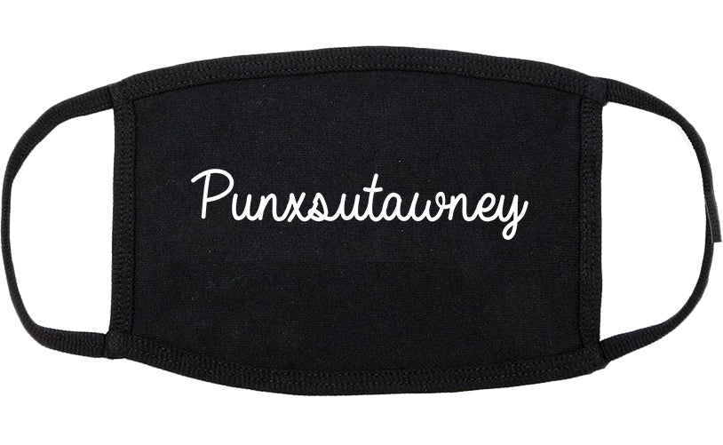 Punxsutawney Pennsylvania PA Script Cotton Face Mask Black