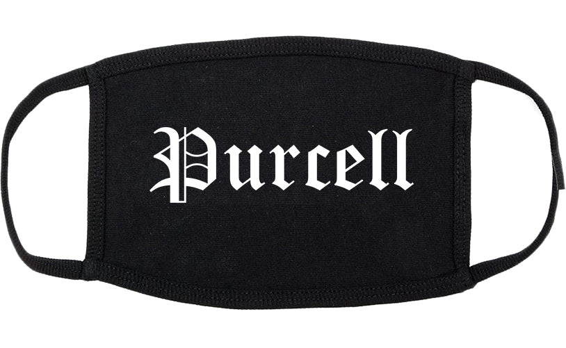 Purcell Oklahoma OK Old English Cotton Face Mask Black