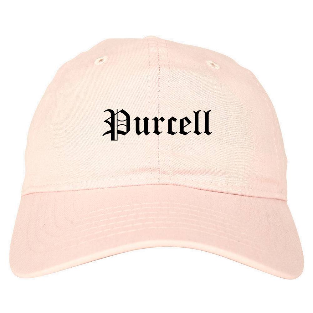 Purcell Oklahoma OK Old English Mens Dad Hat Baseball Cap Pink