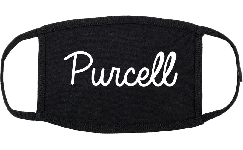 Purcell Oklahoma OK Script Cotton Face Mask Black