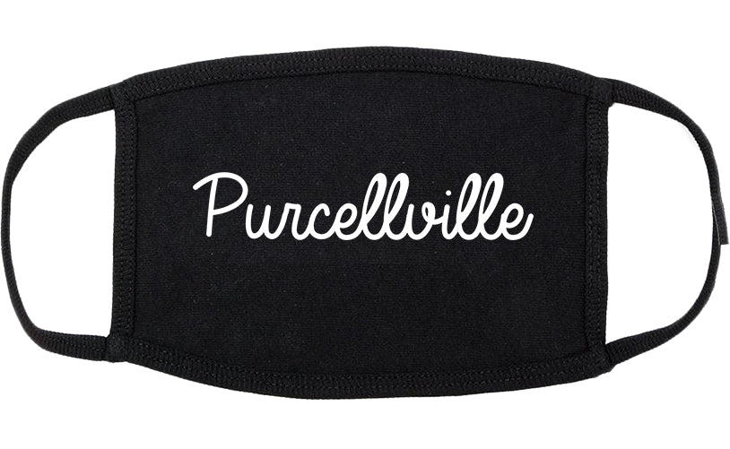 Purcellville Virginia VA Script Cotton Face Mask Black