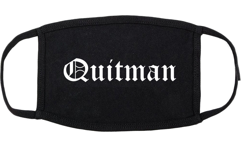 Quitman Georgia GA Old English Cotton Face Mask Black