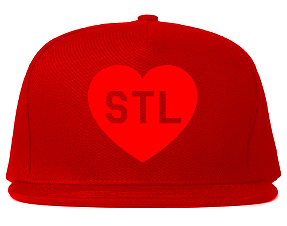 RED Heart STL St Louis Missouri Mens Snapback Hat Red