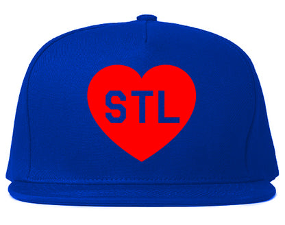 RED Heart STL St Louis Missouri Mens Snapback Hat Royal Blue