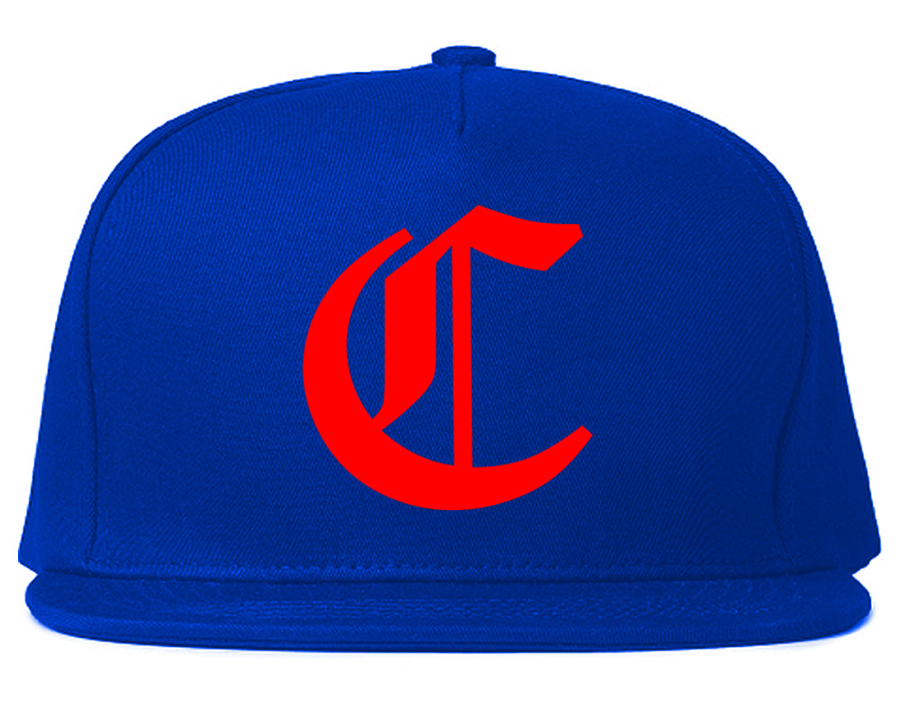 RED Letter C Chicago Illinois Mens Snapback Hat Royal Blue