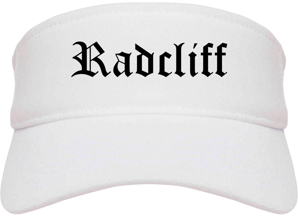 Radcliff Kentucky KY Old English Mens Visor Cap Hat White