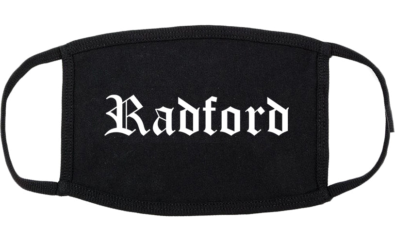 Radford Virginia VA Old English Cotton Face Mask Black