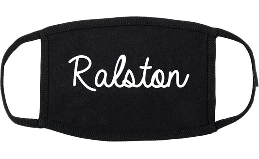 Ralston Nebraska NE Script Cotton Face Mask Black