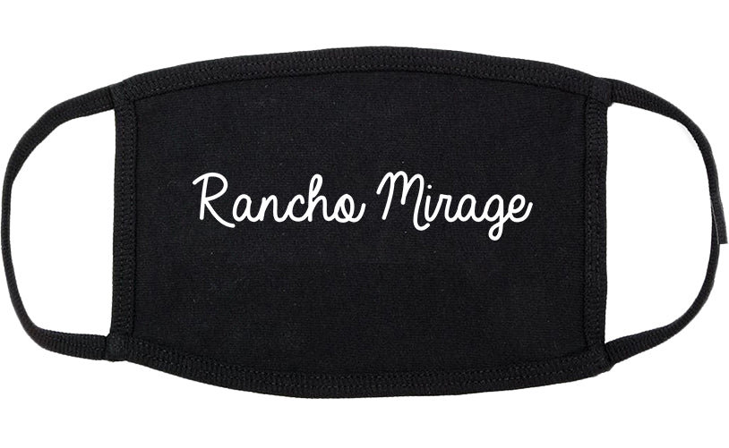 Rancho Mirage California CA Script Cotton Face Mask Black
