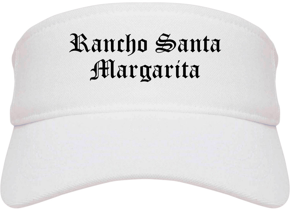 Rancho Santa Margarita California CA Old English Mens Visor Cap Hat White