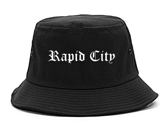 Rapid City South Dakota SD Old English Mens Bucket Hat Black