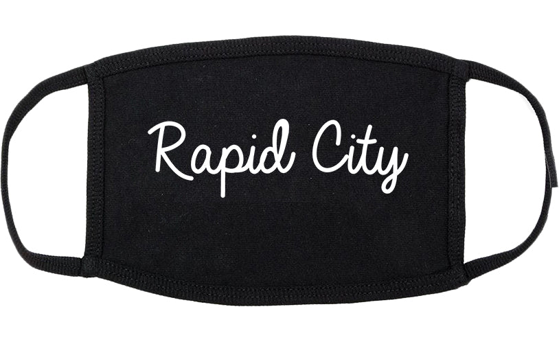 Rapid City South Dakota SD Script Cotton Face Mask Black