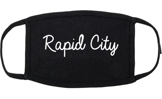 Rapid City South Dakota SD Script Cotton Face Mask Black