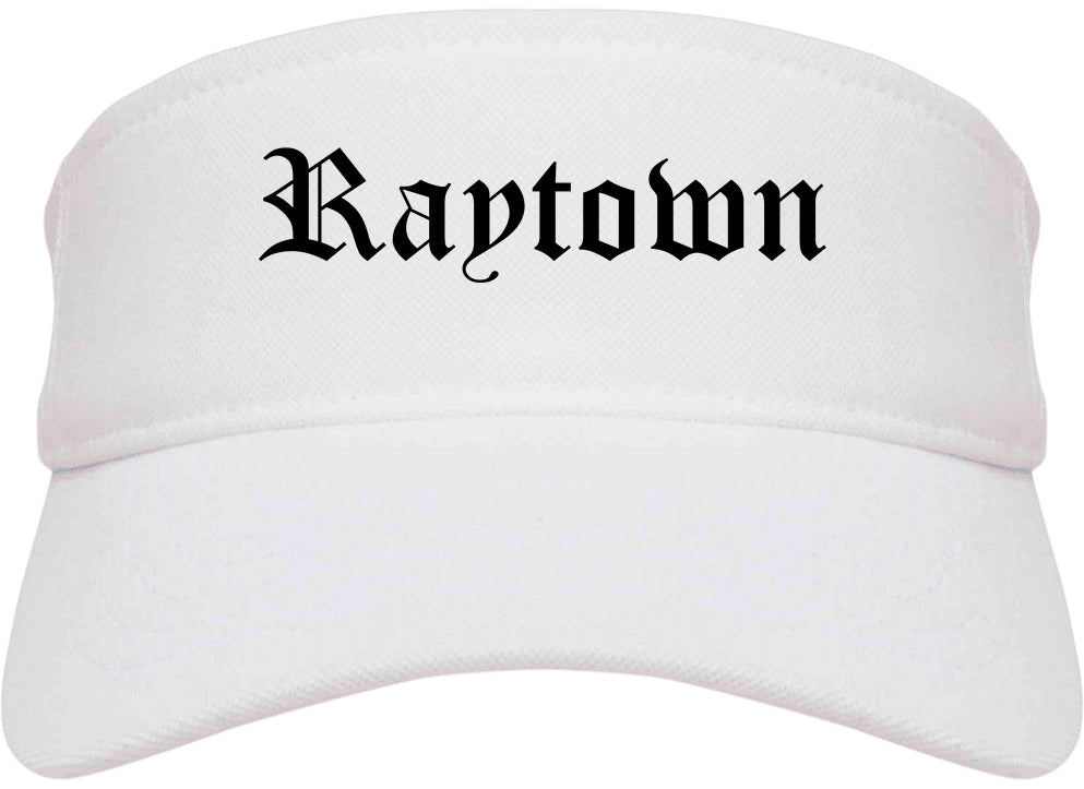 Raytown Missouri MO Old English Mens Visor Cap Hat White