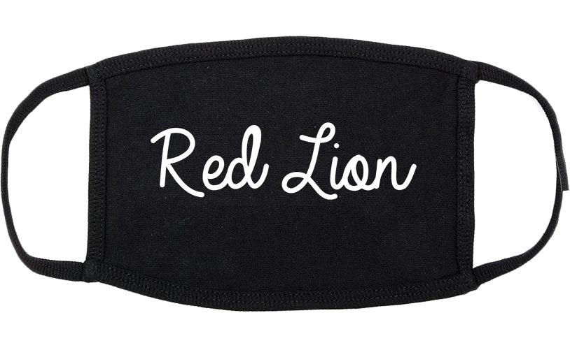 Red Lion Pennsylvania PA Script Cotton Face Mask Black