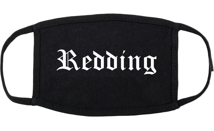 Redding California CA Old English Cotton Face Mask Black