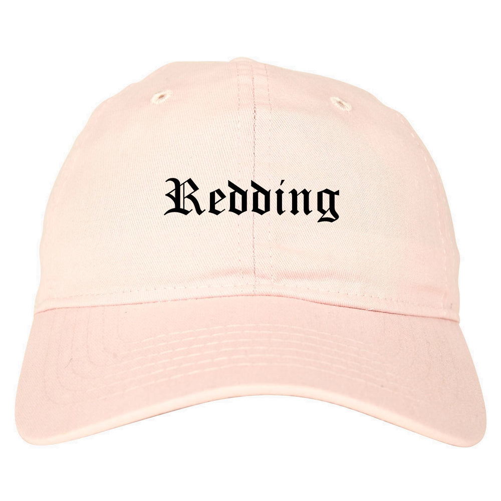 Redding California CA Old English Mens Dad Hat Baseball Cap Pink