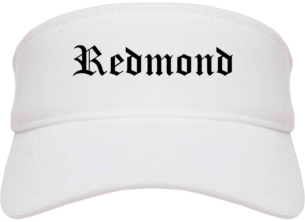 Redmond Oregon OR Old English Mens Visor Cap Hat White