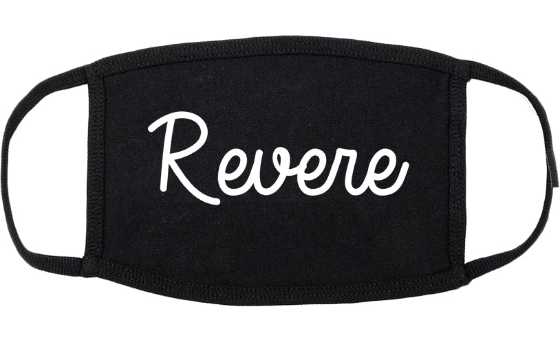 Revere Massachusetts MA Script Cotton Face Mask Black