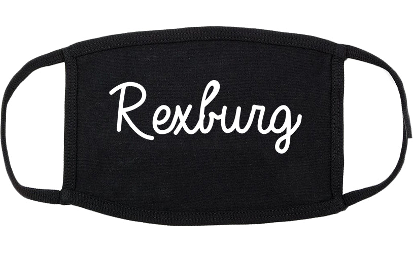 Rexburg Idaho ID Script Cotton Face Mask Black