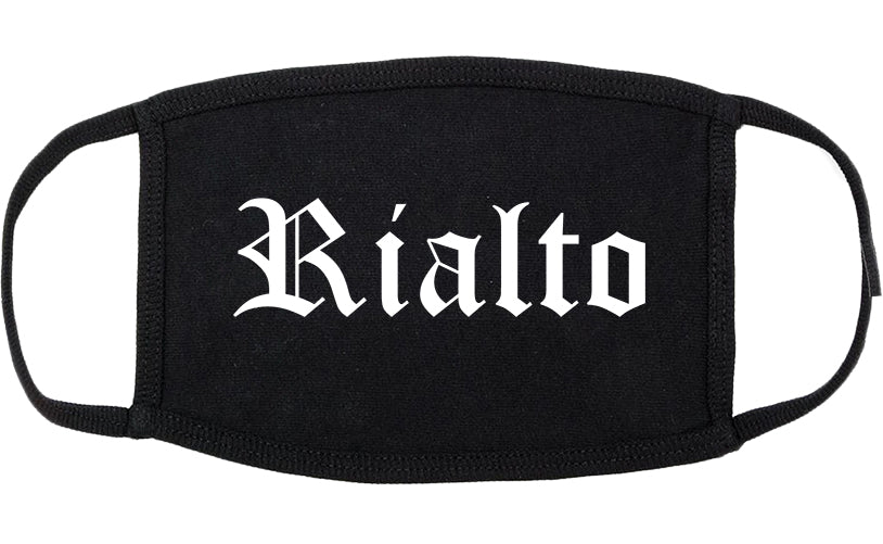 Rialto California CA Old English Cotton Face Mask Black