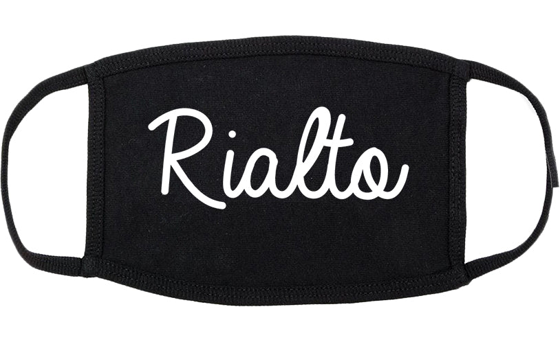 Rialto California CA Script Cotton Face Mask Black