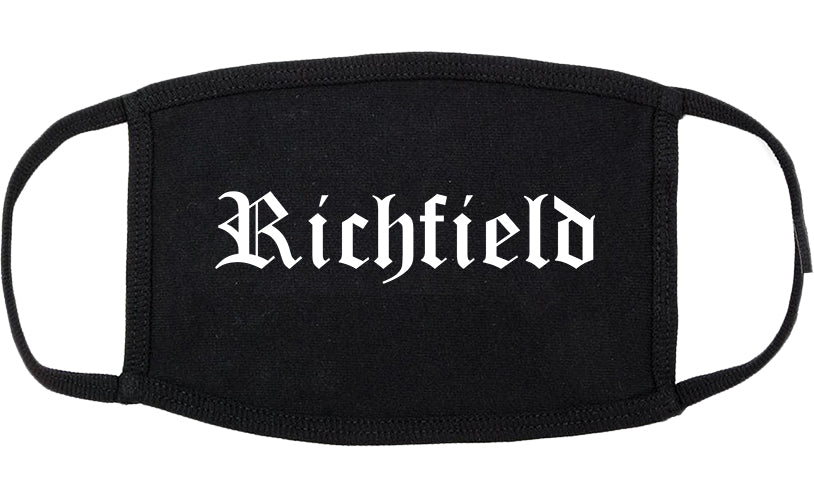 Richfield Minnesota MN Old English Cotton Face Mask Black